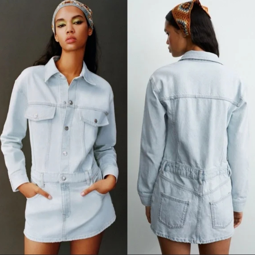 ZARA --  denim jacket dress